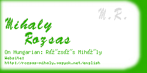 mihaly rozsas business card